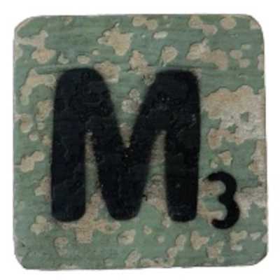 Houten Scrabbel Letter M - Groen