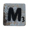 Houten Scrabbel Letter M - Lichtblauw