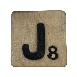 Houten Scrabble Letter J - Naturel