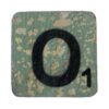 Houten Scrabble Letter O - Groen