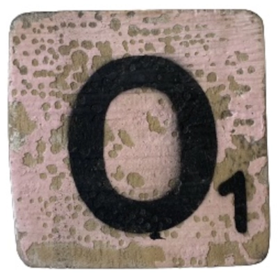 Houten Scrabble Letter O - Roze