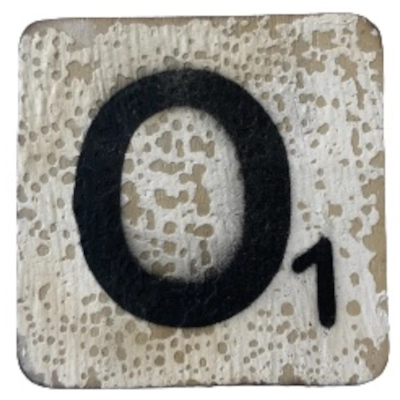 Houten Scrabble Letter O - Wit