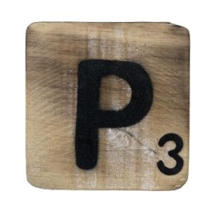 Houten Scrabble Letter P - Naturel