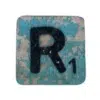 Houten Scrabble Letter R - Blauw