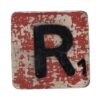 Houten Scrabble Letter R - Rood