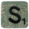 Houten Scrabble Letter S - Groen