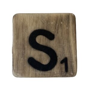 Houten Scrabble Letter S - Naturel