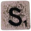 Houten Scrabble Letter S - Roze