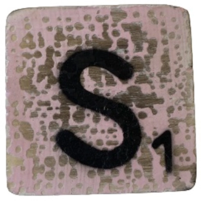 Houten Scrabble Letter S - Roze