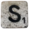 Houten Scrabble Letter S - Wit