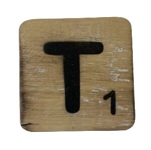 Houten Scrabble Letter T - Naturel