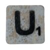 Houten Scrabble Letter U - Lichtblauw