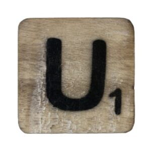 Houten Scrabble Letter U - Naturel