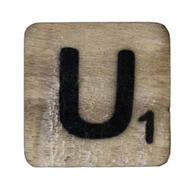 Houten Scrabble Letter U - Naturel