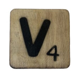 Houten Scrabble Letter V - Naturel