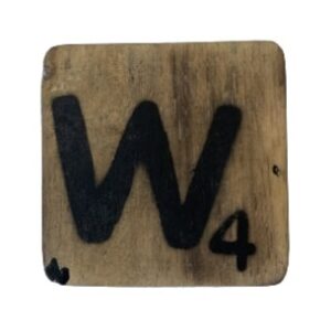 Houten Scrabble Letter W - Naturel