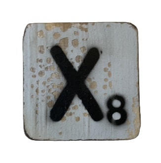 Houten Scrabble Letter X - Lichtblauw