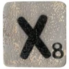 Houten Scrabble Letter X - Grijs