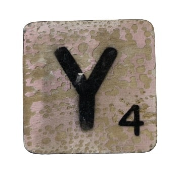 Houten Scrabble Letter Y - Roze