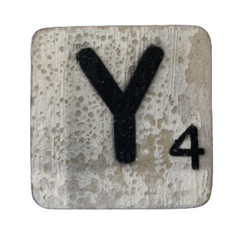 Houten Scrabble Letter Y - Wit