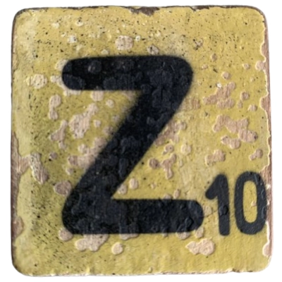 Houten Scrabble Letter Z - Mosgroen