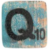 Houten Scrabble letter Q - Donkerblauw