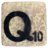 Houten Scrabble letter Q - Geel