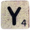 Houten Scrabble letter Y - Geel