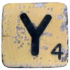 Houten Scrabble letter Y - Oranje