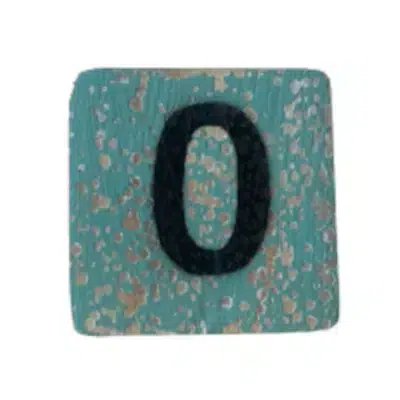 Houten Cijfer 0 - Blauw