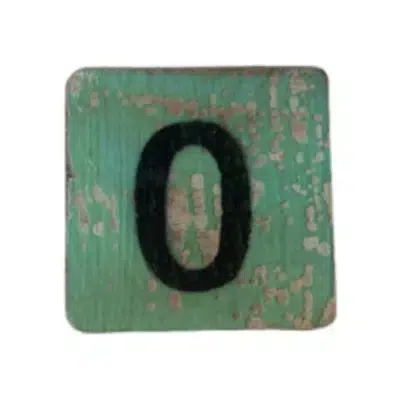 Houten Cijfer 0 - Groen