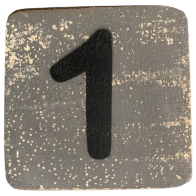 Houten Cijfer 1 - Donkergrijs