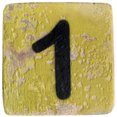 Houten Cijfer 1 - Lichtgroen