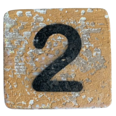 Houten Cijfer 2 - Bruin