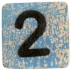 Houten Cijfer 2 - Donkerblauw
