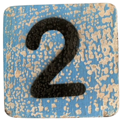 Houten Cijfer 2 - Donkerblauw