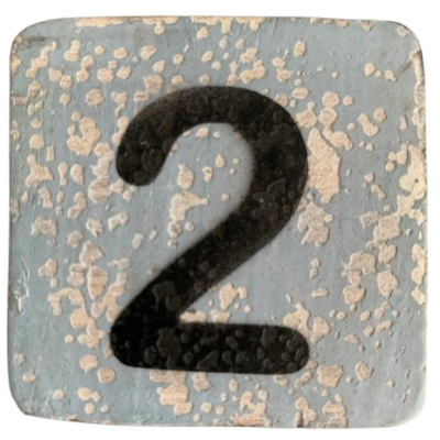 Houten Cijfer 2 - Lichtblauw