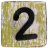 Houten Cijfer 2 - Olijfgroen