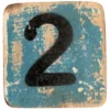 Houten Cijfer 2 - Petrol
