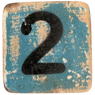 Houten Cijfer 2 - Petrol
