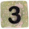 Houten Cijfer 3 - Olijfgroen