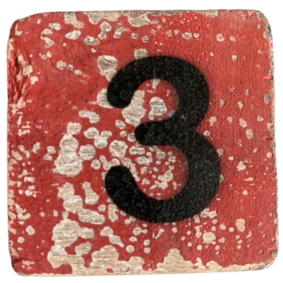 Houten Cijfer 3 - Rood