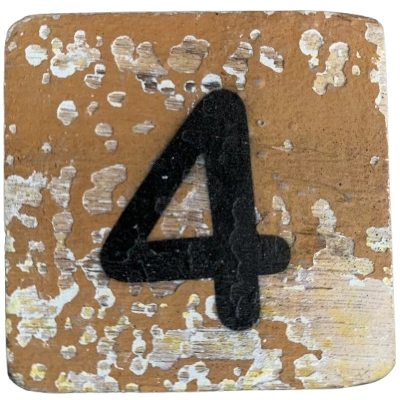 Houten Cijfer 4 - Bruin