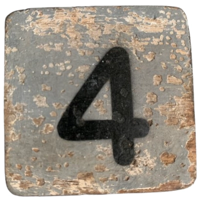 Houten Cijfer 4 - Donkergrijs