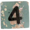 Houten Cijfer 4 - Grijs-Blauw
