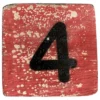 Houten Cijfer 4 - Rood
