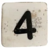 Houten Cijfer 4 - Wit