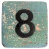 Houten Cijfer 8 - Blauw-Groen