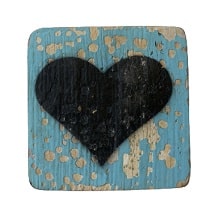Houten Symbool Hart - Blauw