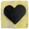 Houten Symbool Hart - Geel-Groen